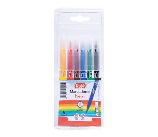 MARCADOR PUNTA PINCEL TRABI EST X6
