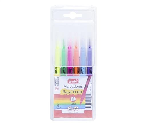 MARCADOR PUNTA PINCEL TRABI FLUO EST X6