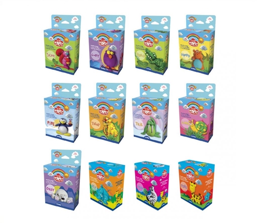 SET MASA MINIBOX DIDO ANIMALES C/MOLDE. RODILLO Y ESTECA