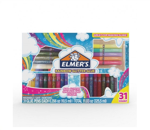 ADHESIVO C/GLITTER ELMERS RAINBOW CJ X31