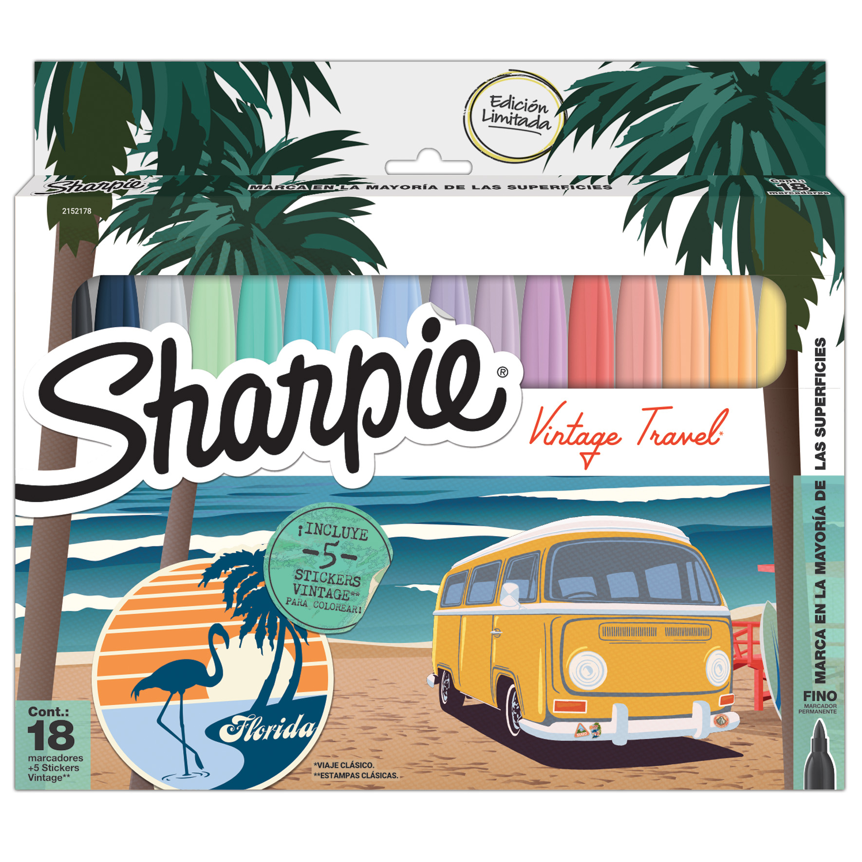 MARCADOR PERMANENTE SHARPIE VINTAGE TRAVEL CJ X18