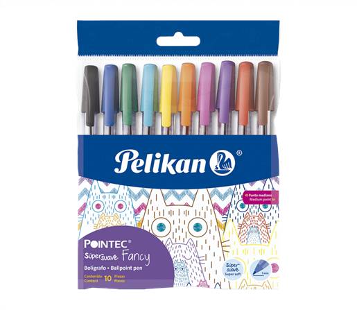 BOLIGRAFO PELIKAN POINTEC SURTIDO BOLSA X10