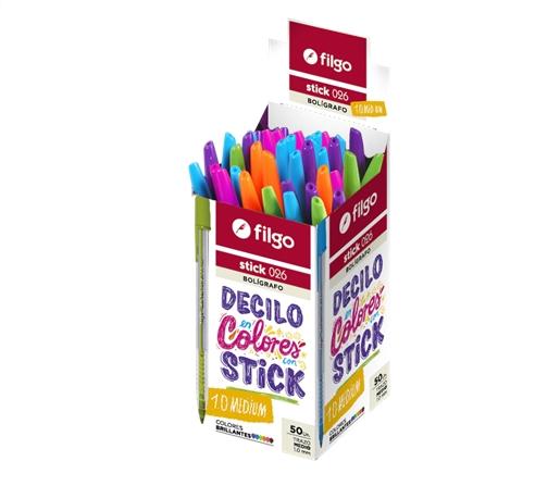 BOLIGRAFO FILGO STICK 026 1.0 SURTIDO CJ X50