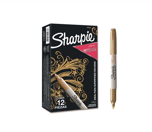 MARCADOR PERMANENTE SHARPIE METAL ORO CJ X12
