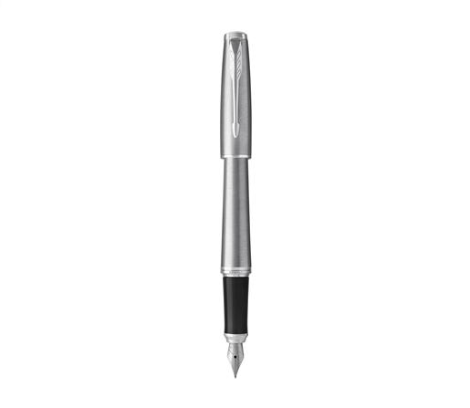 PLUMA PARKER URBAN ACERO TINTA AZUL PUNTA MEDIANA