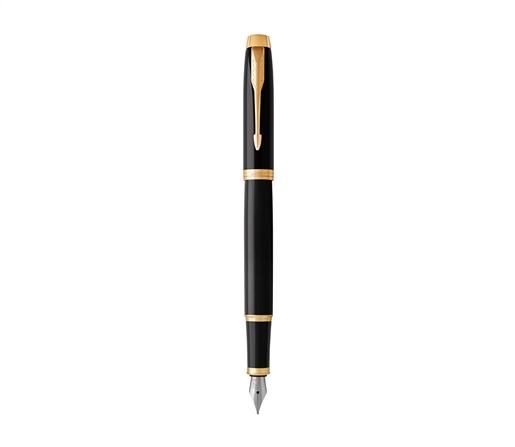 PLUMA PARKER NEGRO TERMINACION DORADA PUNTA MEDIANA