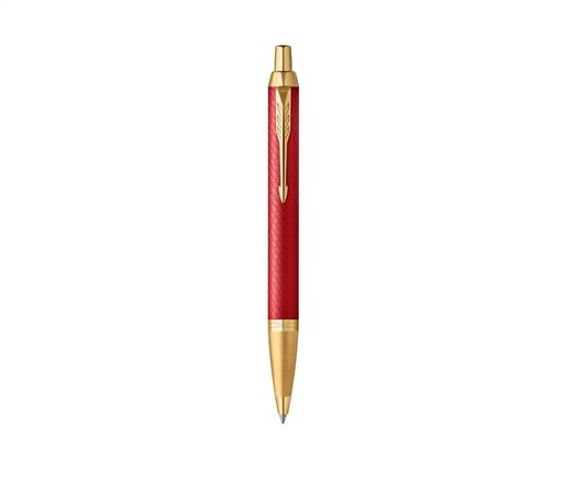 BOLIGRAFO PARKER IM ROJO TERMINACION DORADA TINTA AZUL