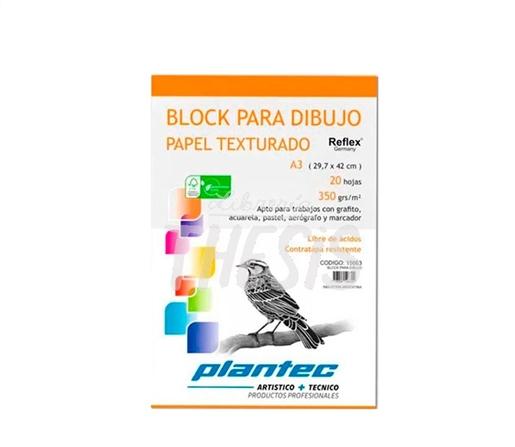 BLOCK DE DIBUJO PLANTEC A3 350G BLANCO TEXTURADO 20H