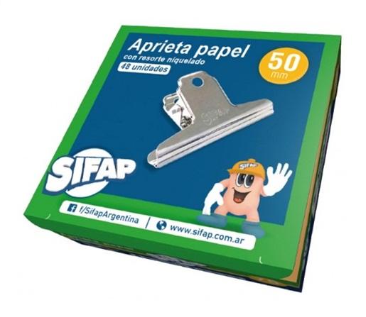 APRIETA PAPEL SIFAP NIQUELADO C/RESORTE 50MM