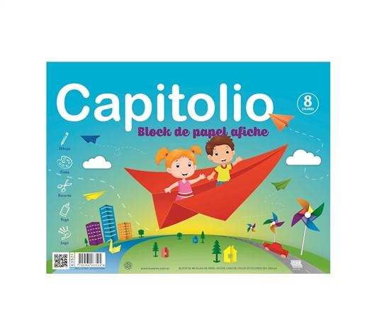BLOCK DE DIBUJO HUSARES CAPITOLIO N°5 8 COLORES PAPEL AFICHE 48H