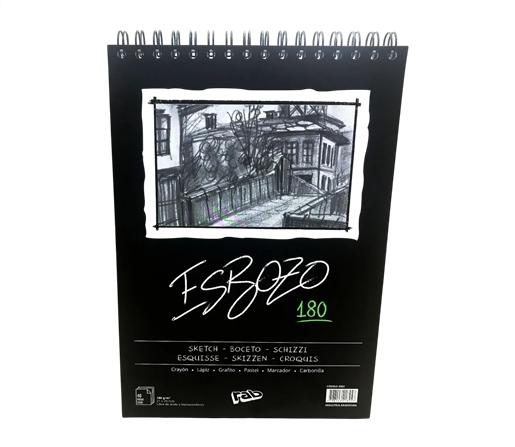 BLOCK DE DIBUJO C/ESPIRAL RAB ESBOZO A4 180G 40H