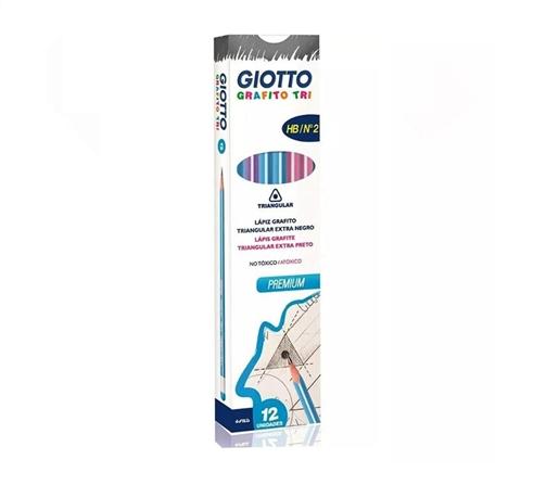 LAPIZ DE GRAFITO GIOTTO TRI HB CUERPO TRIANGULAR PASTEL CJ X12
