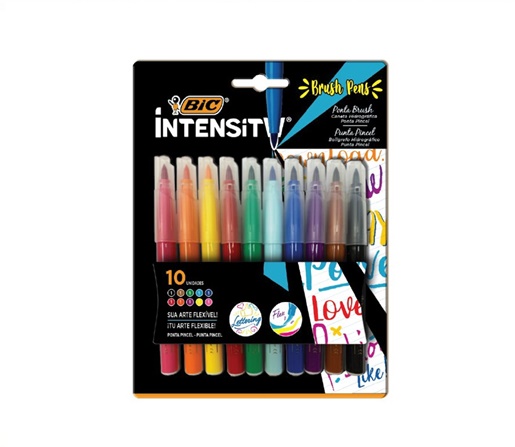 MARCADOR PUNTA PINCEL BIC INTENSITY BL X10