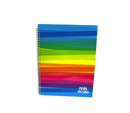 CUADERNO C/ESPIRAL MIS HOJAS T/D 21X27 100H RAYADO