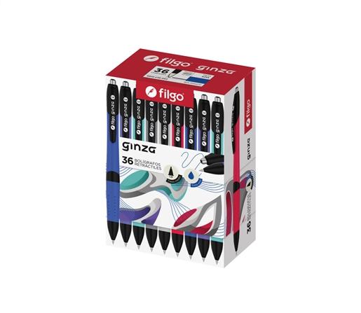 BOLIGRAFO FILGO GINZA 027 RETRACTIL 1.0 AZUL CJ X36