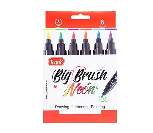 MARCADOR PUNTA PINCEL TRABI BIG BRUSH NEON CJ X6