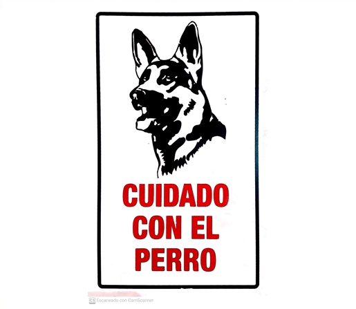 CARTEL ALTO IMPACTO 15X23 CUIDADO CON EL PERRO