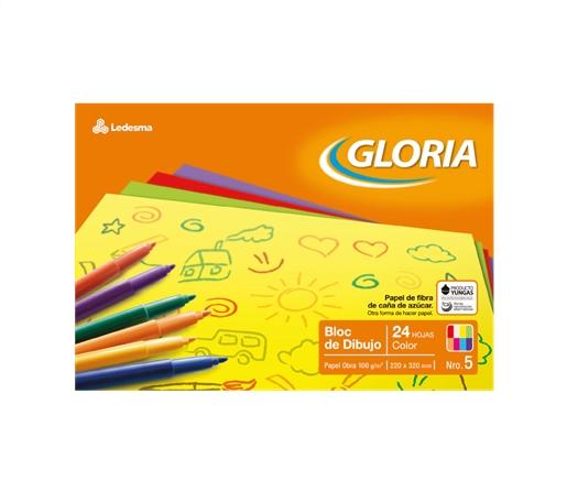 BLOCK DE DIBUJO GLORIA N°5 COLOR 24H