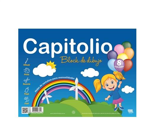 BLOCK DE DIBUJO HUSARES CAPITOLIO N°5 8 COLORES 24H