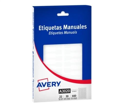 ETIQUETA AUTOADHESIVA AVERY 3020 9 X 48