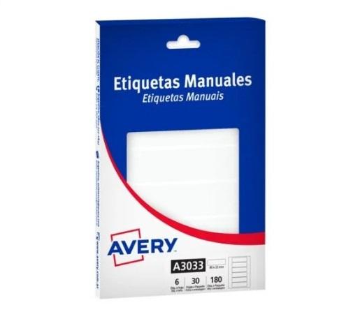 ETIQUETA AUTOADHESIVA AVERY 3033 X30H 80 X 22