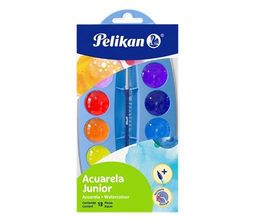 ACUARELA PELIKAN JUNIOR C/PINCEL CELESTE EST X12