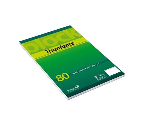 BLOCK PEGADO TRIUNFANTE T/F A4 80H CUADRICULADO