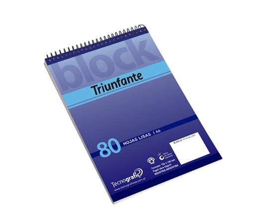 BLOCK C/ESPIRAL TRIUNFANTE A6 80H LISO