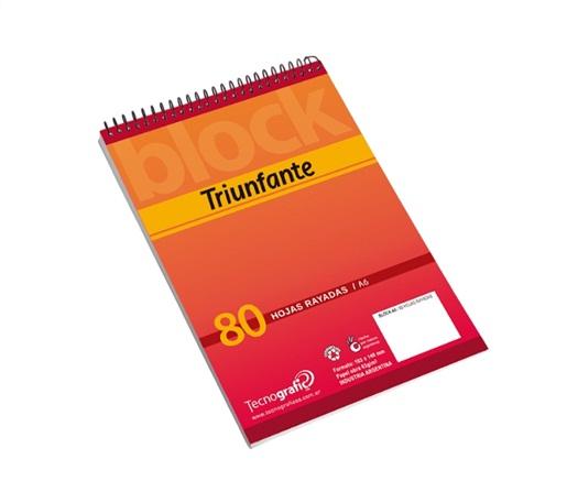 BLOCK C/ESPIRAL TRIUNFANTE A6 80H RAYADO