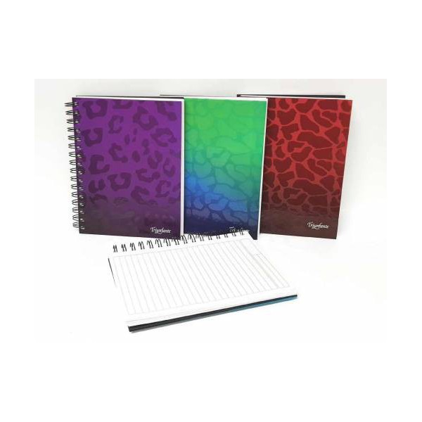 CUADERNO C/ESPIRAL TRIUNFANTE ANIMAL PRINT T/D A5 120H CUADRICULADO