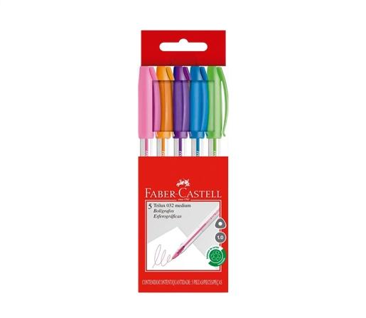 BOLIGRAFO FABER CASTELL TRILUX 032M 1MM BL X5