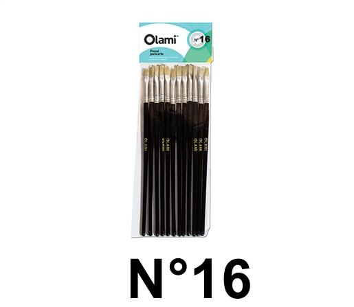 PINCEL PELO DE CERDA CHATO OLAMI 116 N°16 BL X12