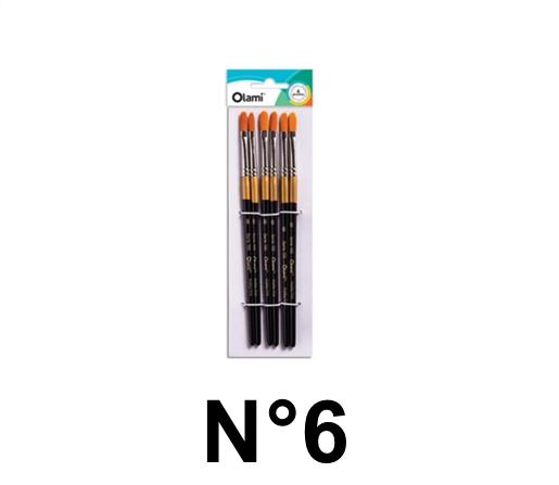 PINCEL LENGUA DE GATO OLAMI BL X6 150-6