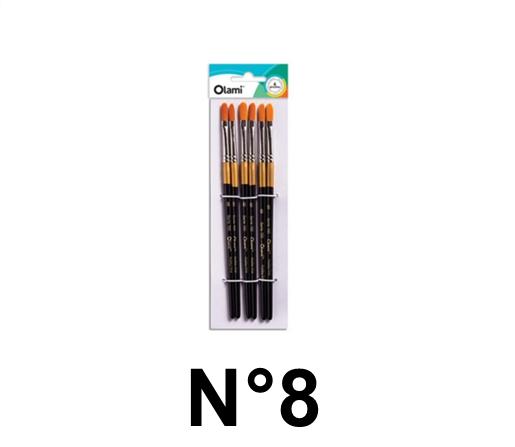 PINCEL LENGUA DE GATO OLAMI BL X6 150-8