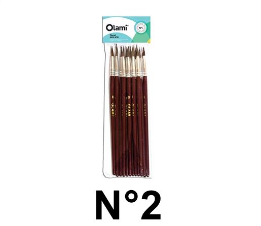 PINCEL PELO DE PONY REDONDO OLAMI 202 N°2 BL X12