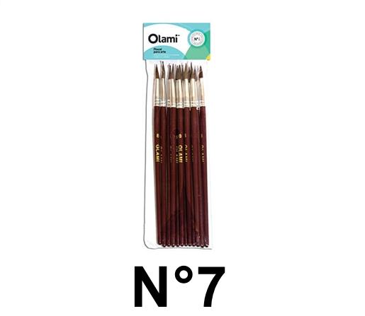 PINCEL PELO DE PONY REDONDO OLAMI 207 N°7 BL X12