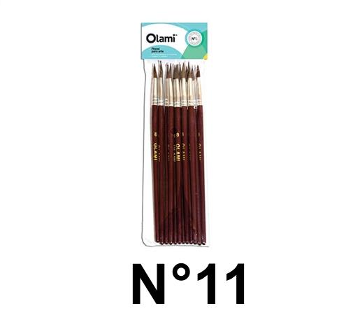 PINCEL PELO DE PONY REDONDO OLAMI 211 N°11 BL X12