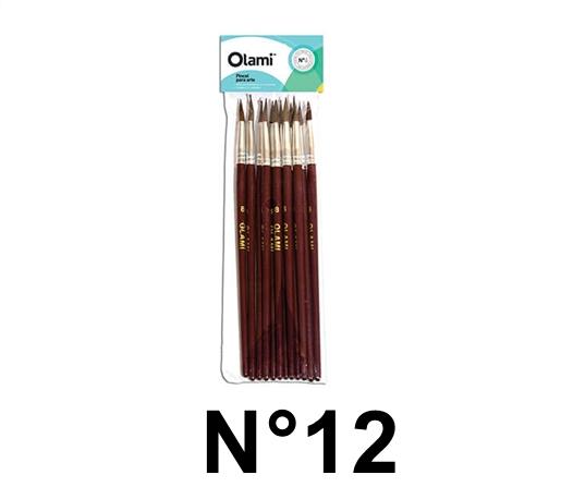 PINCEL PELO DE PONY REDONDO OLAMI 212 N°12 BL X12