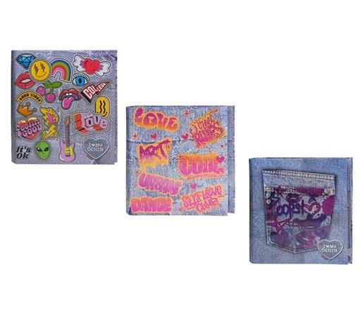 CARPETA ESCOLAR 3X40 REXON HOLO GLITTER I LOVE DENIM