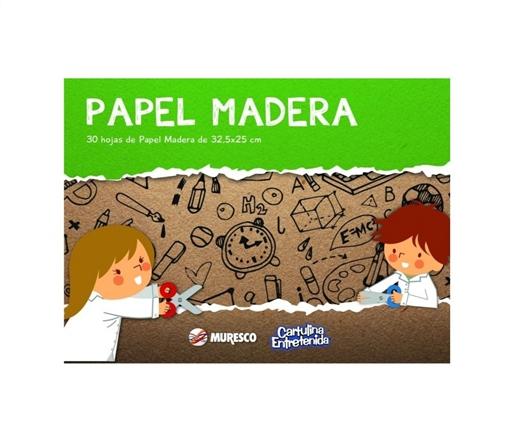 CARTULINA ENTRETENIDA MURESCO PAQ X10 MADERA-HOJAS