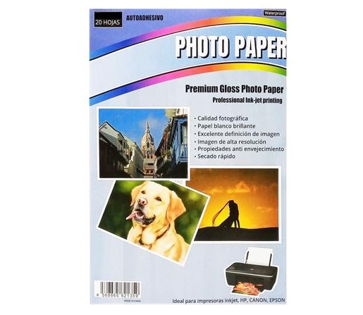PAPEL FOTOGRAFICO REXON ADHESIVO 135G A4 20H