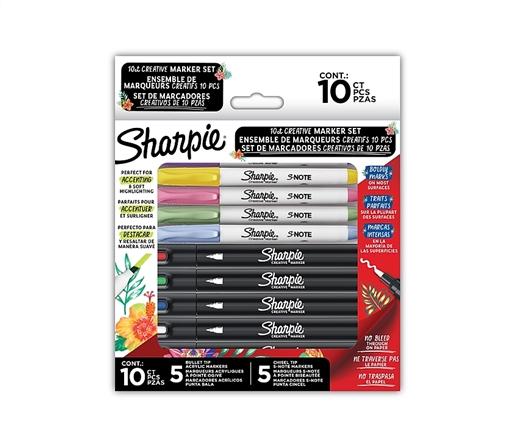 MARCADOR ACRILICO AL AGUA SHARPIE CREATIVE X5 + SNOTE X5