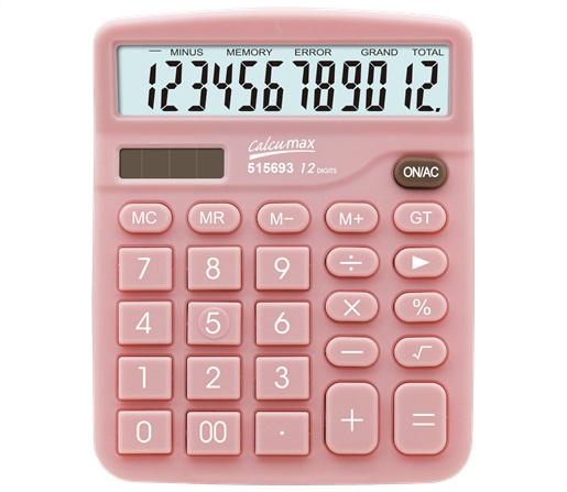 CALCULADORA CALCUMAX 515693 12 DIGITOS 12 X 15 CM PASTEL ROJO