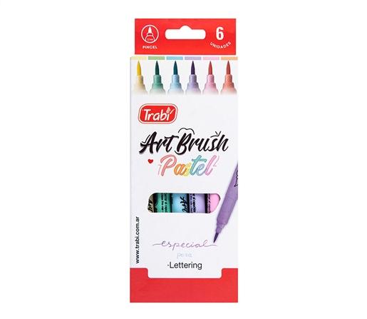 MARCADOR PUNTA PINCEL TRABI ART BRUSH PASTEL SURTIDO EST X6