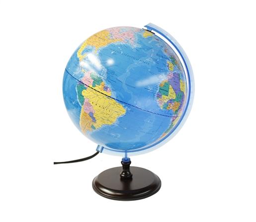 GLOBO TERRAQUEO BASE MADERA 25CM CON LUZ