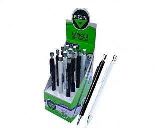 PORTAMINAS PIZZINI METALICO 0.5MM NEGRO Y BLANCO
