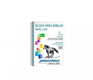 BLOCK DE DIBUJO C/ESPIRAL LATERAL PLANTEC A5 150G BLANCO 40H