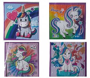ROMPECABEZAS INK DROP 4 PIEZAS UNICORNIOS BL X2