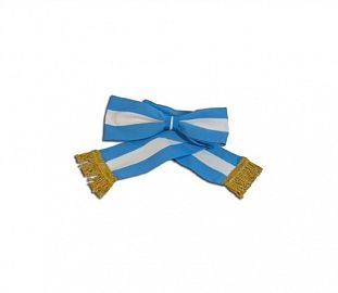 MOÑO CON CORBATA MILENIO P/BANDERA ARGENTINA DE CEREMONIA