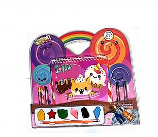 SET PARA COLOREAR 87 VALIJA PINCELES Y ACUARELA - I LOVE YOU